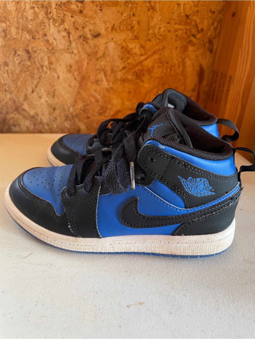 Jordan Kids' Royal Blue and Black Mid-Top Sneakers